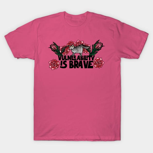 Vulnerability Is Brave Soft Kitty T-Shirt by bubbsnugg